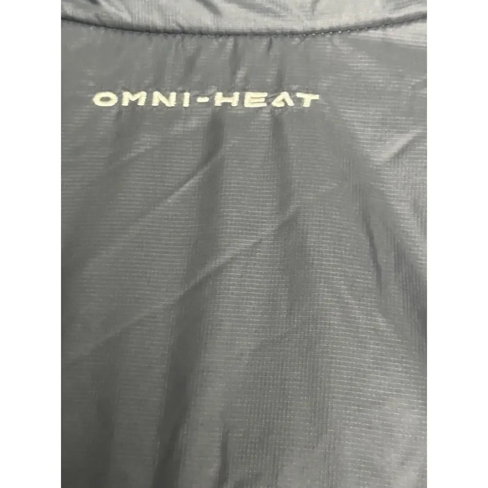 Columbia Mens L Black‎ White Out Omni-Heat Thermal Technology Puffer Vest